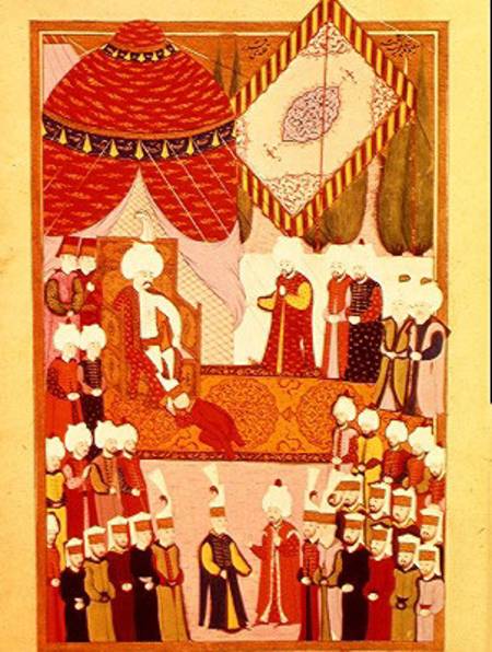 The Coronation of Sultan Selim I (1466-1520) from the 'Hunername' by Lokman von Ottoman School