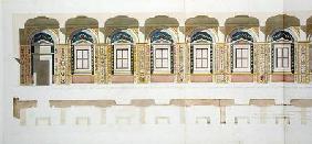 Vertical section of the second floor of the Raphael Loggia at the Vatican, from 'Delle Loggie di Raf published