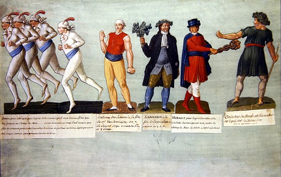 Athletes and participants in festivals during the French Revolutionary period von P. A. Lesueur
