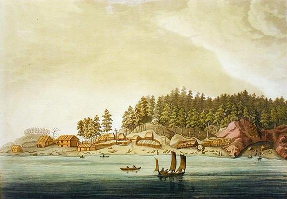 Early settlement of Vancouver (colour engraving) von Paolo Fumagalli