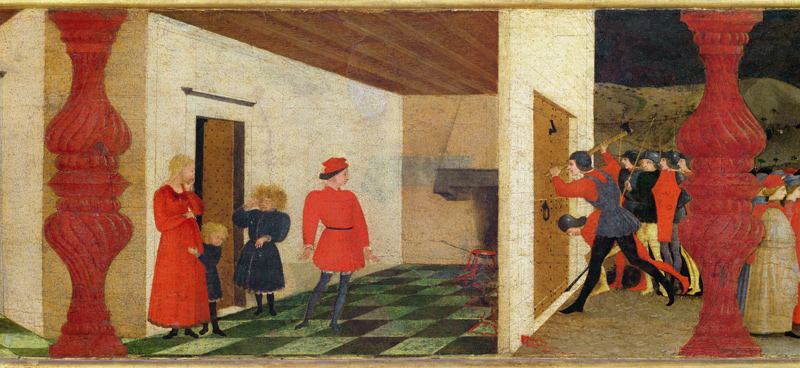 Predella of the Profanation of the Host: The Jewish Pawnbroker Roasting the Consecrated Host in the von Paolo Uccello