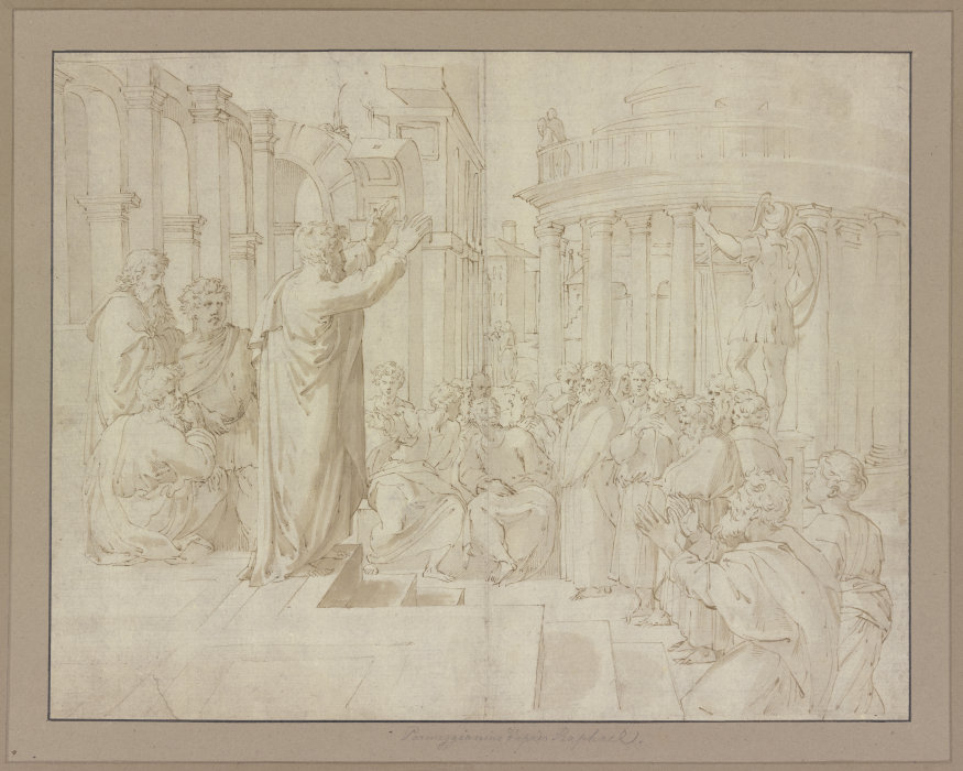 Der heilige Paulus predigt in Athen von Parmigianino