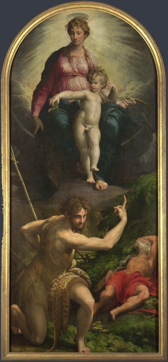 Madonna und Kind mit Heiligen Johannes dem Täufer und Hieronymus von Parmigianino