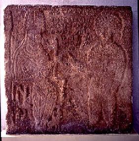 Rare stele showing Artabanus V, the last Parthian king, investing Khwasak, the satrap of Susa: he ha 14th Septe