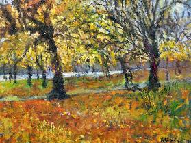 November in Hyde Park, 1997 (oil on canvas) 