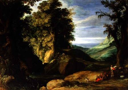 Landscape with Travellers von Paul Brill or Bril