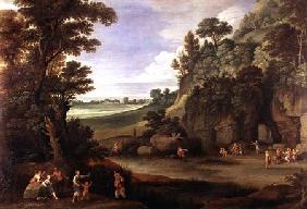 Arcadian landscape with satyrs and nymphs (panel)