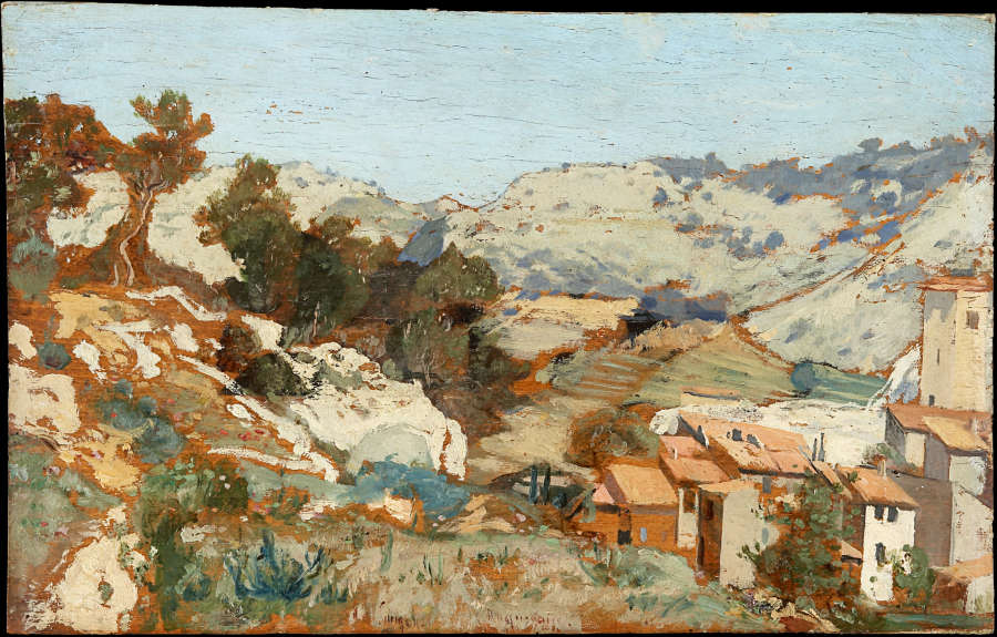 Landschaft bei Roquevaire in der Provence von Paul Camille Guigou
