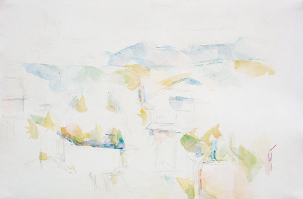 Gebirgige Landschaft bei Aix von Paul Cézanne