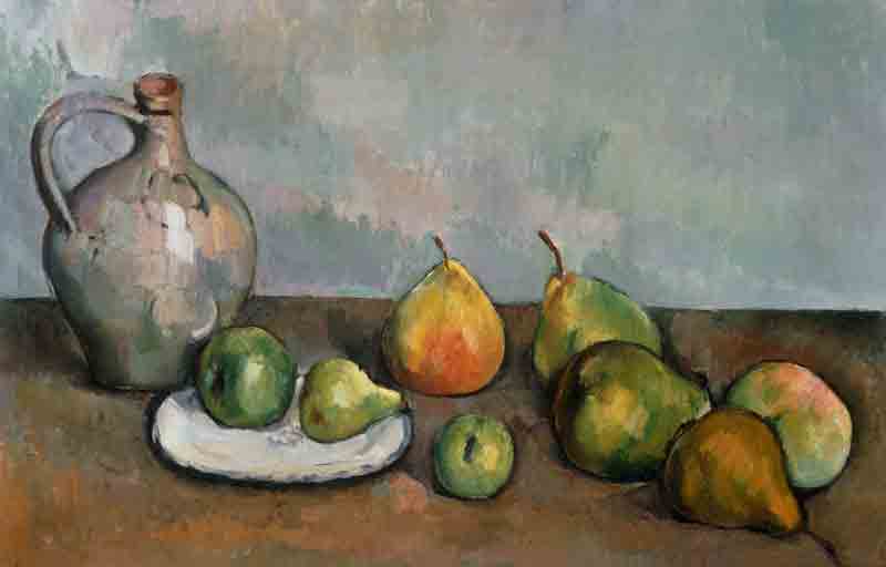 Still Life with Pitcher and Fruit von Paul Cézanne