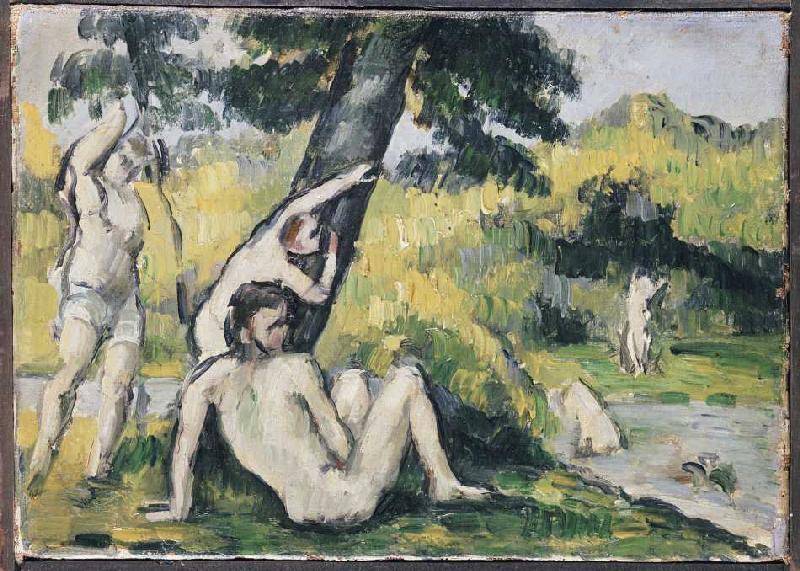Der Badeplatz. von Paul Cézanne