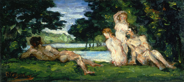 Bathers, Male and Female von Paul Cézanne