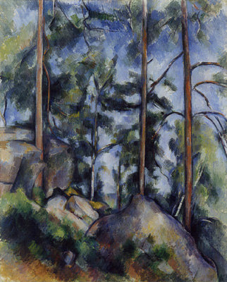 Kiefern und Felsen von Paul Cézanne