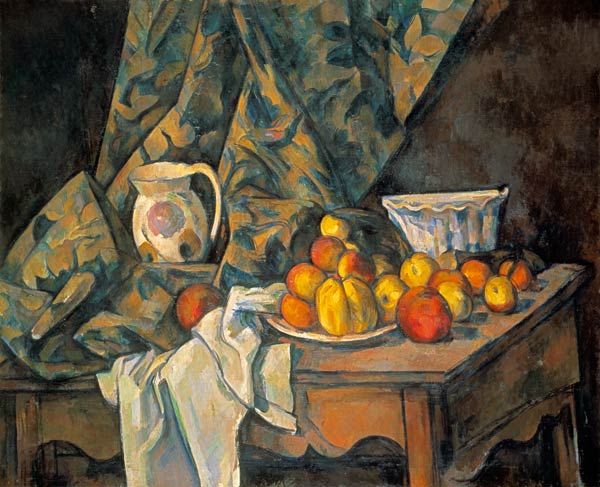 Stilleben mit Äpfeln u.Pfirs von Paul Cézanne