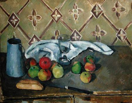 Fruit, Serviette and Milk Jug von Paul Cézanne