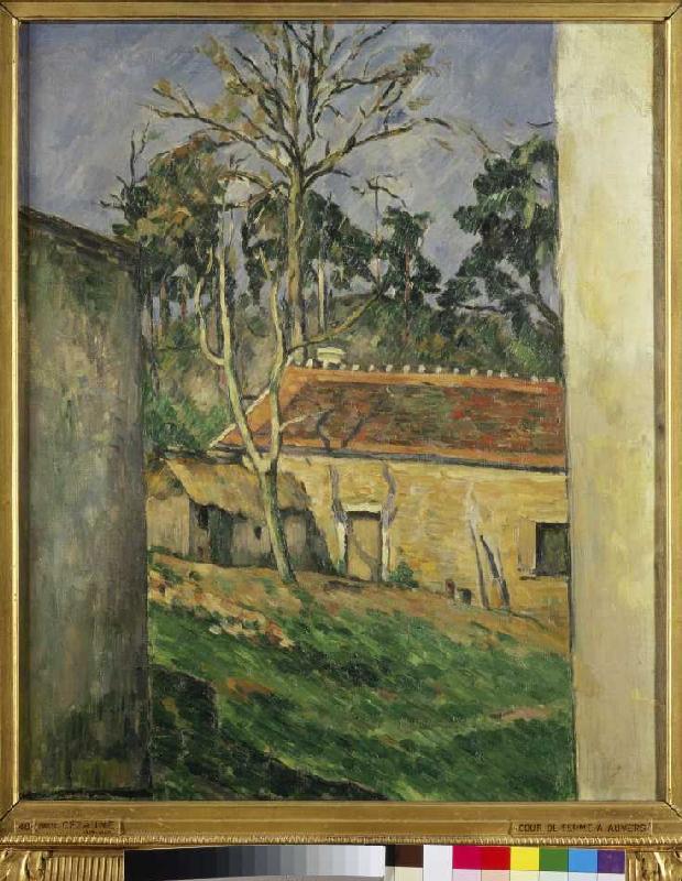 Hof eines Bauernhauses in Auvers. von Paul Cézanne