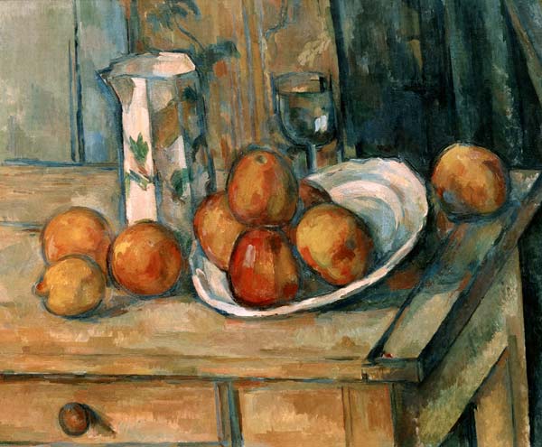 Stilleben mit Milchkrug - Paul Cézanne als Kunstdruck oder handgemaltes  Gemälde.