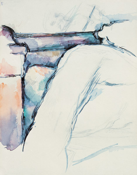 Detailstudie ungemachtes Bett von Paul Cézanne
