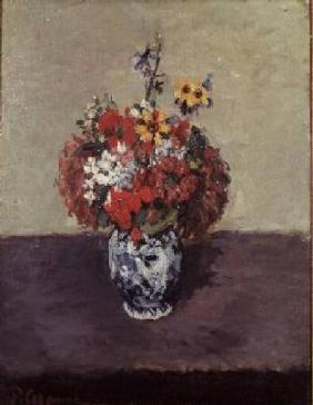 Flowers in a Delft vase c.1873-75
