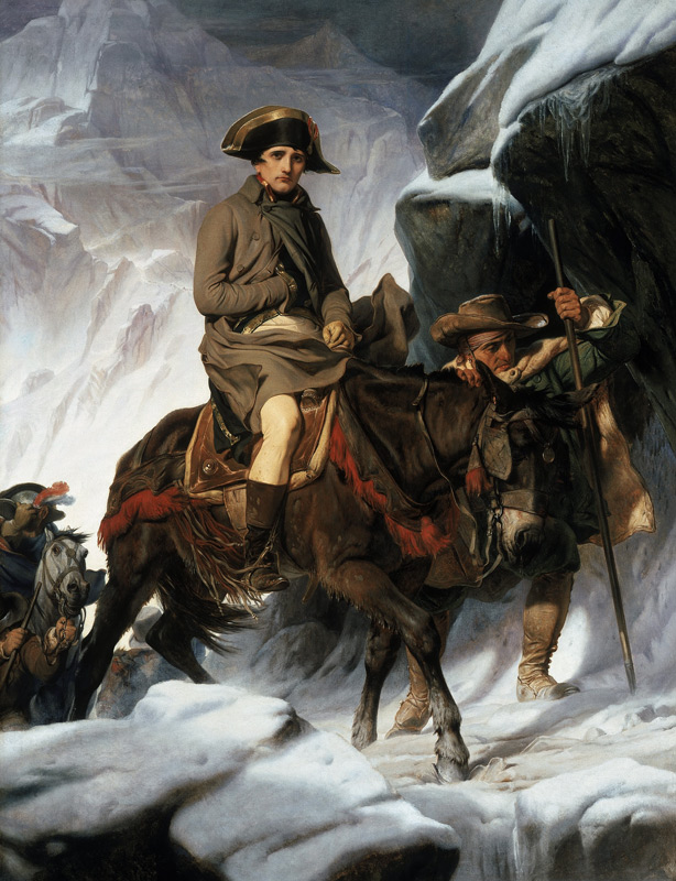 Napoleon beim Überqueren der Alpen von Hippolyte (Paul)  Delaroche