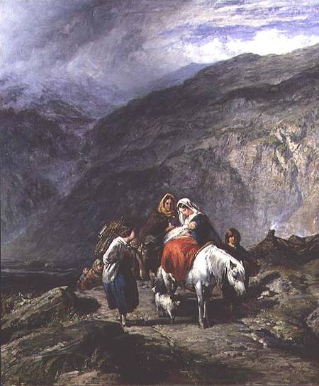 Gypsy family on a mountain track von Paul Falconer Poole