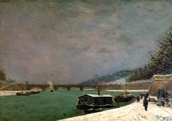 Winter an der Seine in Paris mit Pont d'Iéna von Paul Gauguin