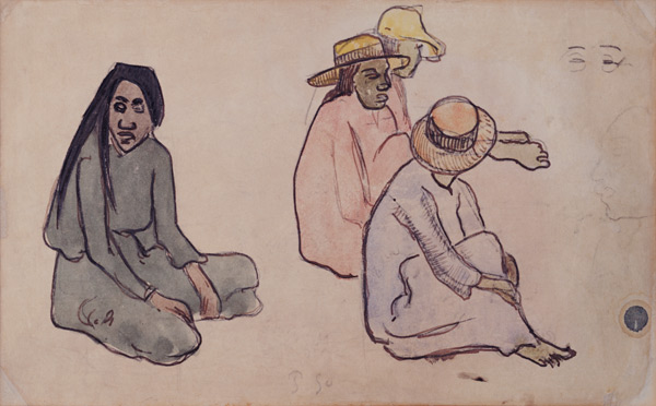 Study of Tahitians (w/c von Paul Gauguin