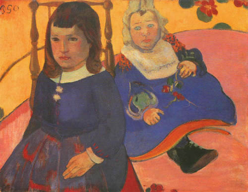 Bildnis zweier Kinder (Paul und Jean Schuffenecker) von Paul Gauguin