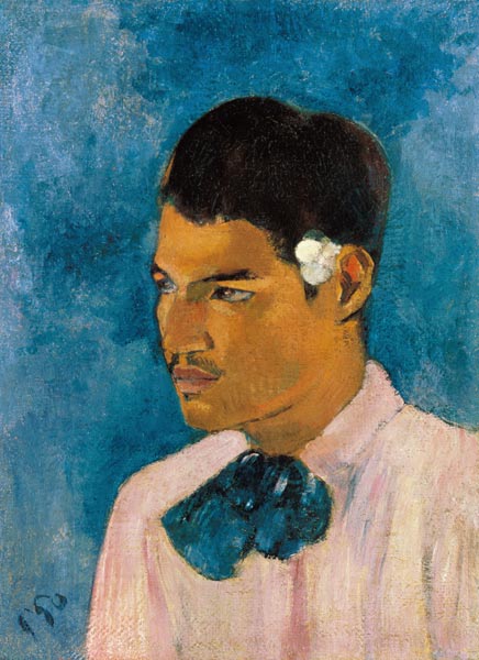 Der junge Mann mit der Blume von Paul Gauguin