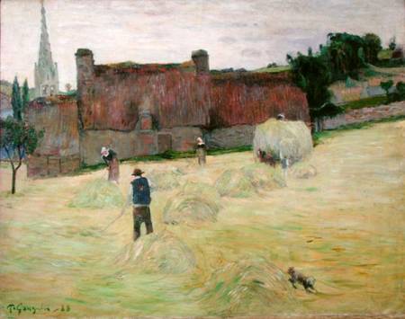 Haymaking in Brittany von Paul Gauguin