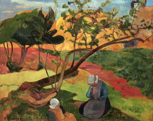 Landschaft mit breton. Frauen von Paul Gauguin