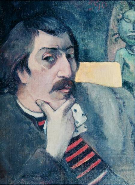 Portrait of the Artist with the Idol von Paul Gauguin