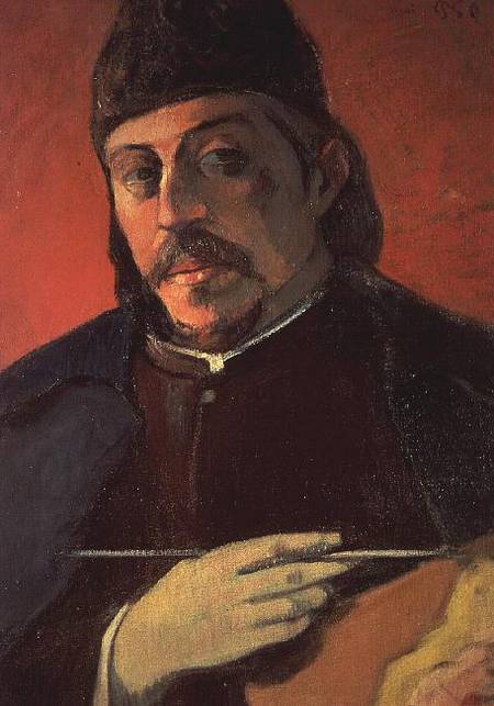 Self portrait with a Palette von Paul Gauguin