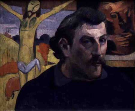 Self Portrait with the Yellow Christ von Paul Gauguin