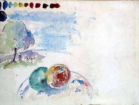 Study of Fruits and a Landscape von Paul Gauguin