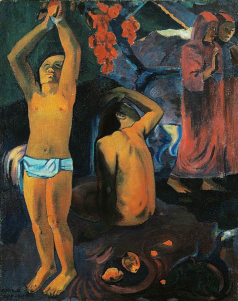 Tahitischer Mann mit erhobenen Armen von Paul Gauguin