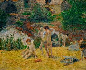 Bad neben der Mühle (Junge Bretonen nehmen ein Bad) 1886