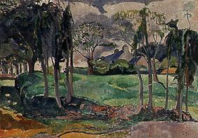 Bretonische Landschaft mit Gehöft. 1894