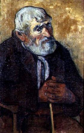 Portrait of an Old Man with a Stick 1889-90