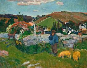 Landschaft in der Bretagne (Schweinehirt) 1888