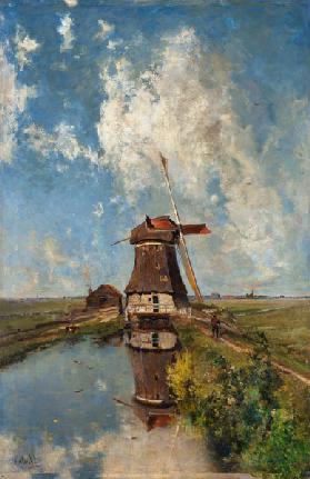 Windmühle an einem Polder, auch: 'Im Monat Juli' Um 1889