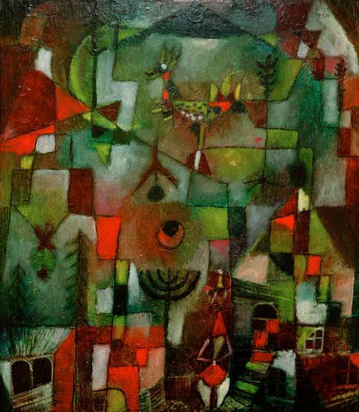 Bild mit dem Hahn und dem Grenadier, von Paul Klee