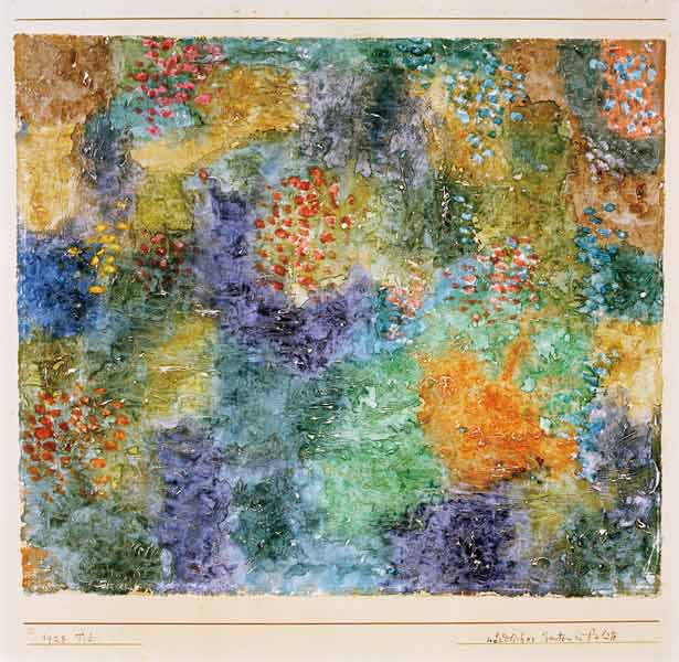 noerdlicher Garten in Bluete, von Paul Klee