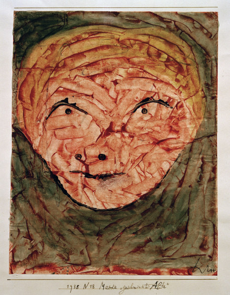 Maske geschminkte Alte, von Paul Klee
