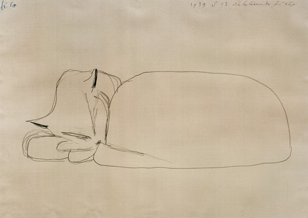 schlummernde Katze, 1939, 233 (S 13). von Paul Klee