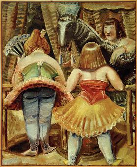 Zirkuspferd mit drei Frauen 1929