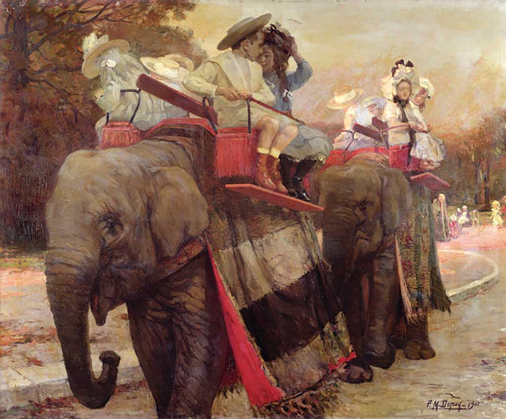 Die Elefanten im Akklimatisationsgarten, 1901 von Paul Michel Dupuy