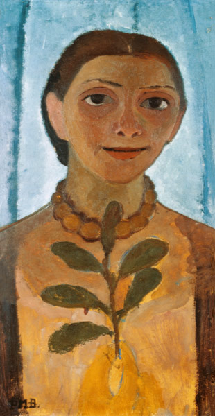 Die Malerin mit Kamelienzweig von Paula Modersohn-Becker