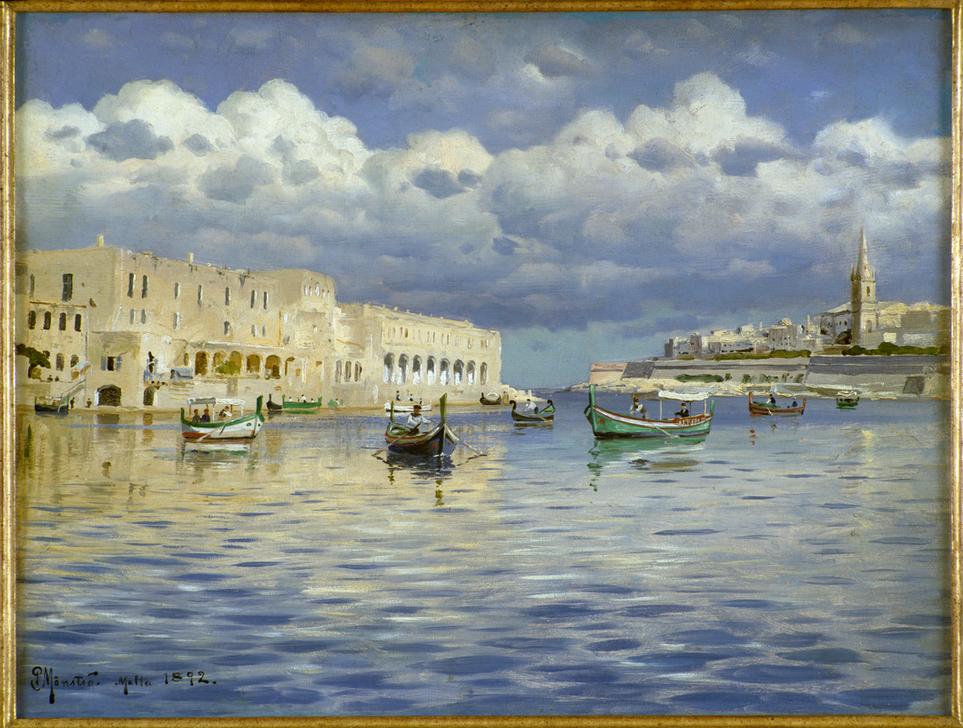 Im Hafen von Malta von Peder Mørk Mønsted