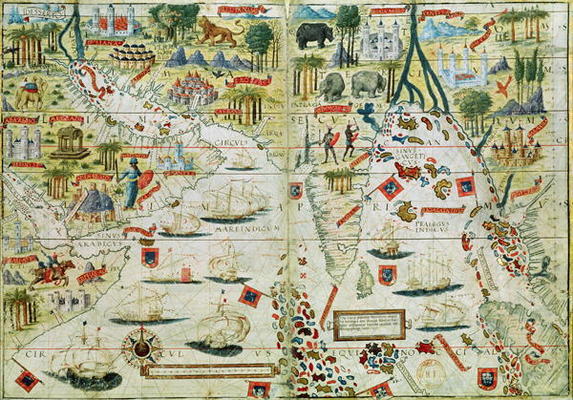 Arabia and India, from the 'Miller Atlas', c.1519 von Pedro Reinel
